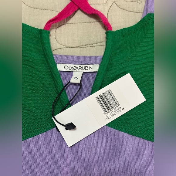 NWT Olivia Rubin Elliott XS Maxi Dress Colorblock Knit Empire Waist - Picture 11 of 13